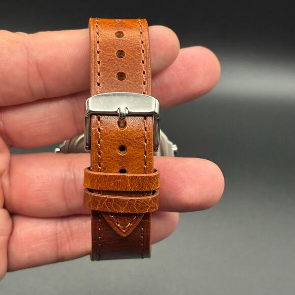 Custom Casio AE1200 Moon Eclipse Edition World Time 100m Leather Strap - Picture 12 of 17